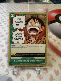 Bandai One Piece Cards - P-024 I'M GONNA BE KING OF THE PIRATES!! (sealed promo) - Image 1