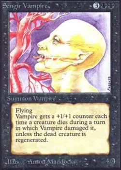1x Sengir Vampire Heavy Play, English 2nd Edition Unlimited MTG Magic - Image 1