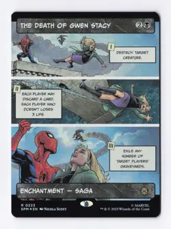The Death of Gwen Stacy (Borderless Foil) 223 (R) MTG Marvel's Spider-Man (SPM) - Image 1