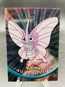 Pokemon Venomoth #49 Topps Series 1 TV Animation Edition Black Logo Foil NM - Image 1
