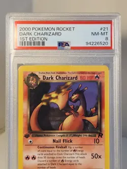 Pokemon Dark Charizard 1st Edition Team Rocket 21/82 PSA 8 - Image 2
