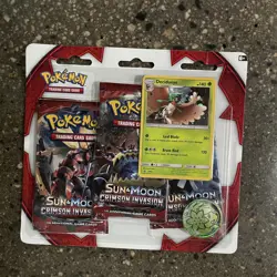 Pokemon TCG Sun & Moon Crimson Invasion Lucario 3-Pack Blister (Sealed/Unopened) - Image 1