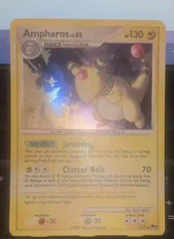 Pokemon TCG Pop Series 7 "Ampharos LV.52" 1/17 HOLO RARE NM - Image 2