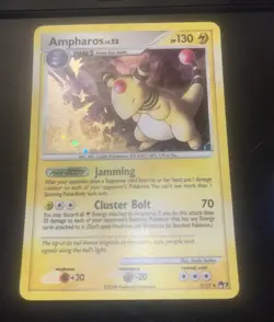 Pokemon TCG Pop Series 7 "Ampharos LV.52" 1/17 HOLO RARE NM - Image 3
