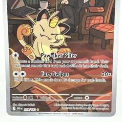 Team Rocket's Meowth 203/182 Destined Rivals Illustration Rare Pokemon Card NM - Image 3