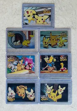 Set Of 7 Pikachu The Movie RARE Lawson Promotional Cards (2000) - LP - 2 HOLO - Image 1