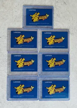 Set Of 7 Pikachu The Movie RARE Lawson Promotional Cards (2000) - LP - 2 HOLO - Image 2