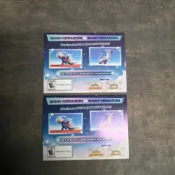 Shiny Koraidon & Miraidon GameStop Code Card Pokemon Scarlet Violet x2 - Image 1