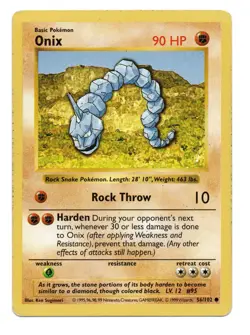 Shadowless Onix 56/102 Common Base Set Pokemon Card - Image 1