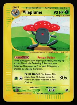 Vileplume 31/165 Reverse Holo Rare Expedition Pokemon Card - Image 1