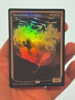 1X TEXTLESS FOIL Moonshaker Cavalry MINT MTG Magic Full Art SCH PROMO EDH CEDH - Image 1