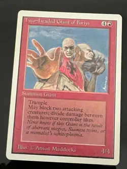 Magic the Gathering MTG Unlimited Two-Headed Giant of Foriys NM- (Beta Bob) - Image 1