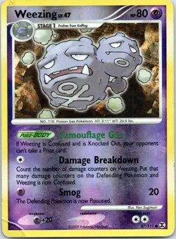 Pokemon TCG Weezing - 87/111 - Rare Reverse Holo Platinum Rising Rivals - Image 1