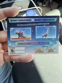 Pokemon Scarlet And Violet Serial Codes Shiny Koraidon or Miraidon UNSCRATCHED! - Image 1