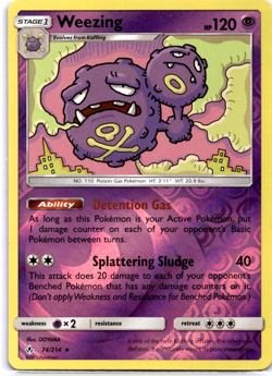 Pokemon TCG Weezing 74/214 Unbroken Bonds Reverse Holo Rare Lightly Played - Image 1
