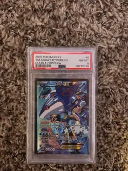2015 POKEMON XY DOUBLE CRISIS #6 FULL ART/TEAM AQUA'S KYOGRE EX PSA 8 - Image 2