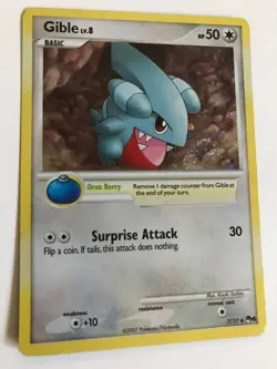 Gible 7/17 Holo BLEED SWIRL Promo POP Series 6 Pokemon RARE -LP - Image 1