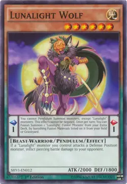 Yugioh! LP Lunalight Wolf - SHVI-EN012 - Common - 1st Edition Lightly Played, En - Image 1