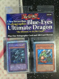 Yu-Gi-Oh! Ultra Secret Rare Holographic Blue-Eyes Ultimate Dragon Plus Sleeves - Image 1