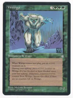 Wiitigo Vintage MTG 1995 Green Creature Magic the Gathering Card - Image 1