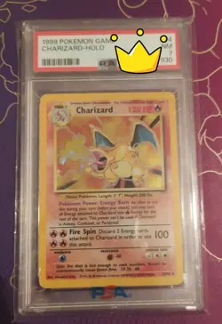 PSA 7 Charizard 4/102 Base Set Rare Holo Pokemon Card 1999 WOTC - Near Mint - Image 1