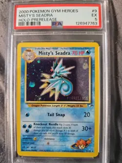 Pokemon TCG Misty's Seadra Prerelease Holo Card 9/132 WOTC 2000 Gym Heroes - Image 1