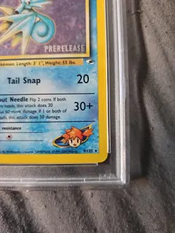 Pokemon TCG Misty's Seadra Prerelease Holo Card 9/132 WOTC 2000 Gym Heroes - Image 2