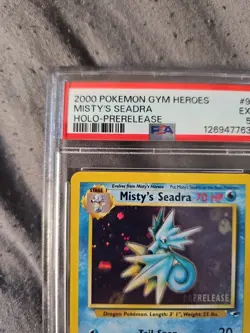Pokemon TCG Misty's Seadra Prerelease Holo Card 9/132 WOTC 2000 Gym Heroes - Image 4