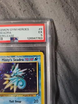 Pokemon TCG Misty's Seadra Prerelease Holo Card 9/132 WOTC 2000 Gym Heroes - Image 5
