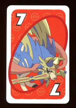 Zacian RED #7 Pokemon Mattel Original Japanese UNO Card Near Mint - Image 1