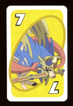 Zacian YELLOW #7 Pokemon Mattel Original Japanese UNO Card Near Mint - Image 1