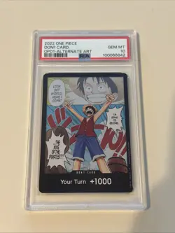 ONE PIECE ROMANCE DAWN OP01 DON!! CARD ALTERNATE ART PSA 10 GEM MINT - Image 1
