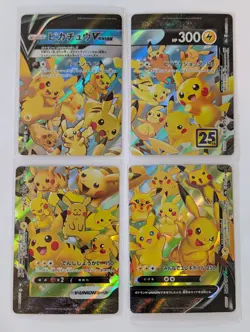 4 CARD Pikachu V-UNION RRR 025-028/028 S8a Pokemon 25th ANNIVERSARY Japanese - Image 1
