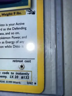 Ditto 3/62 Holo Rare - 1999 Fossil WOTC - Lightly Played Vintage Pokemon Card - Image 2