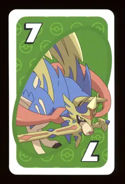 Zacian GREEN #7 Pokemon Mattel Original Japanese UNO Card Near Mint - Image 1
