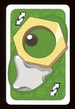 Meltan GREEN Reverse Pokemon Mattel Original Japanese UNO Card Near Mint - Image 1