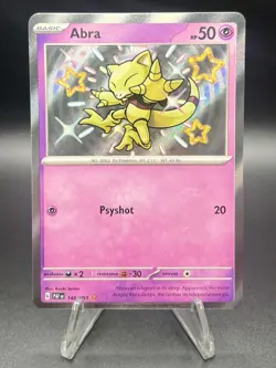 Pokemon TCG Abra Card 148/091 Baby Shiny Holo Paldean Fates Scarlet & Violet - Image 1