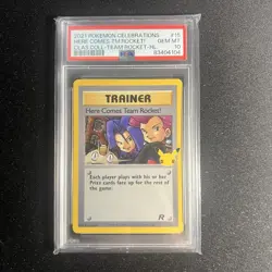 PSA 10 HERE COMES TEAM ROCKET CELEBRATIONS CLASSIC COLLECTION POKEMON GEM MINT - Image 1