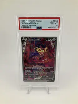 2023 POKEMON SWORD & SHIELD CROWN ZENITH #GG54 FULL ART/ZAMAZENTA V PSA 10 - Image 1