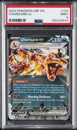 2023 POKEMON OBF EN-OBSIDIAN FLAMES #125 CHARIZARD EX PSA 9 - Image 1