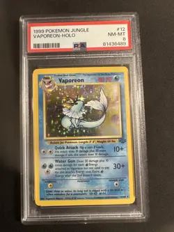 1999 Pokemon Jungle Vaporeon #12/64 PSA 8 - Image 1