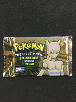 Vintage 1999 Pokemon "The First Movie" Topps 8 Trading Cards 1 Foil per Pack - Image 1