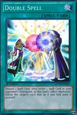 YUGIOH Double Spell LCYW-EN065 1st edition Super Rare Light-played LP - Image 1