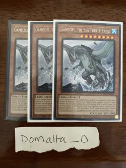 3x Yugioh Gameciel, the Sea Turtle Kaiju BLC1-EN005 Secret Rare Limited Ed NM - Image 1