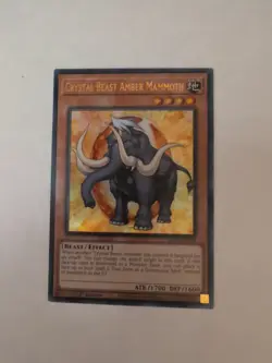 YuGiOh! Crystal Beast Amber Mammoth BLCR-EN051 Ultra Rare 1st Edition Near Mint - Image 1