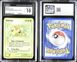 CGC 10 Pokemon Caterpie 56/112 EX Fire Red Leaf Green Card 2004 - Image 1