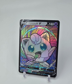 Custom HOLO STAINED GLASS Jigglypuff Card Holo Jigglypuff READ DESCRIPTION BELOW - Image 1