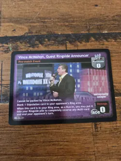 WWE WWF Raw Deal CCG - Vince McMahon, Guest Ringside Announcer - Prize Card - Image 1