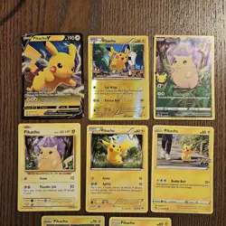 Pokemon Cards TCG Pikachu Cards Lot (8 Cards), Pikachu V, Holo NM 2014-2022 - Image 2