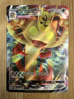 Meowth VMAX SWSH005 Pokemon Promo Sword & Shield Ultra Rare Holo Card NM - Image 1